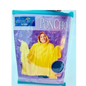 Totes Chromatics Women's Med-Large Rain Poncho Waterproof Emergency Weather Blue